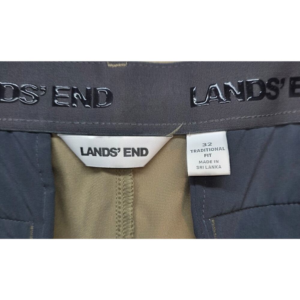 Lands' End Men's Traditional Fit Pants Size 32x34 Chino Khaki Trousers Beige Tan - Picture 4 of 9